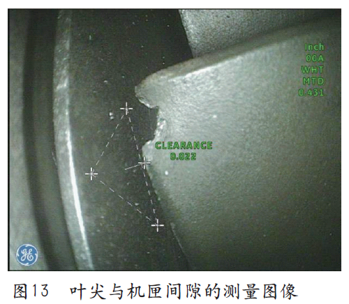 葉尖與機匣間隙的測量圖像 葉尖與機匣間隙的測量圖像
